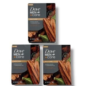 Dove MenCare Restore Sandalwood  Cardamom Oil Cleansing Bar 5 oz Lot of 3
